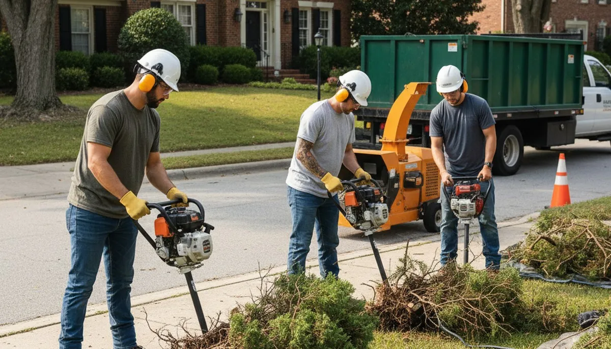 Shrub removal service in Saint Louis, MO by Arbor Tree Care for overgrown landscape cleanup