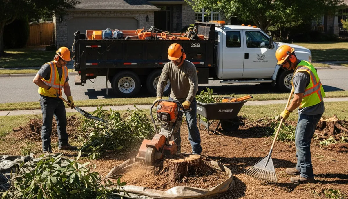 Shrub removal service in Saint Louis, MO by Arbor Tree Care for overgrown landscape cleanup